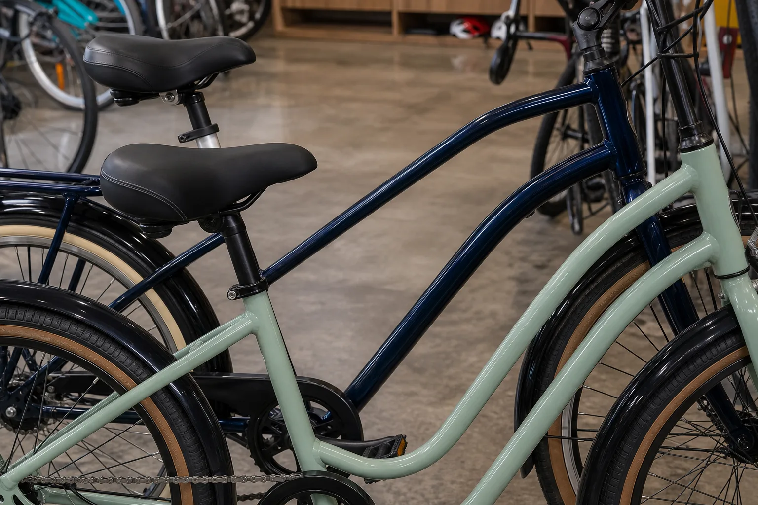 Two bikes, same size label. How to tell geometry from paint on a spec chart